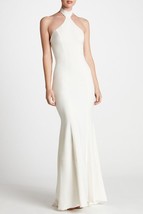 Dress The Population Taylor Crepe Halter Gown SZ XS Off White - £79.33 GBP