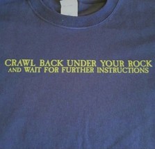 Kid&#39;s Rude Humor T Shirt Crawl Back Under Your Rock Navy Blue Youth Chil... - $9.49