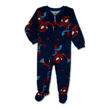 Spider-Man Toddler One Piece Fleece Sleeper Footie Pajamas Blue Size 3T NEW - $22.76
