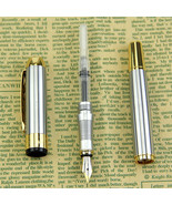 Noble Golden &amp; Silver Stainless Fountain Pen Hot Sale Nib Gift High Quality - $100.00