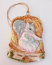 Ultra Rare Beatrix Potter Schmid Baby&#39;s First Christmas Flat Ornament Vi... - £17.95 GBP