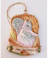 Ultra Rare Beatrix Potter Schmid Baby&#39;s First Christmas Flat Ornament Vi... - £18.30 GBP