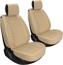 Sanwom Universal Car Seat Covers - Leather Non-Slip Beige Front Pair - $66.50