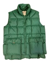 Vtg Retro 70’s Newco  Down Filled Puffer Vest Mens EverGreen Gorpcore L EUC - $94.53