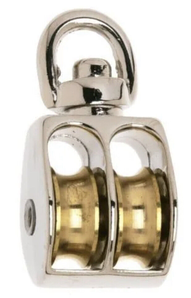 (2) Campbell Chain B7655312 Rope Pulley Swivel Rigid Double Sheave 1&quot; NOS - $9.99