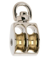 (2) Campbell Chain B7655312 Rope Pulley Swivel Rigid Double Sheave 1&quot; NOS - $186.86 MXN