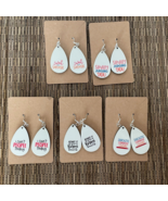 Funny Sarcastic Sayings Sublimated On Wood Tear Drop Shaped Earrings 5 P... - $21.56