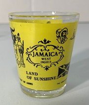 Jamaica West Indies Shot Glass Land of Sunshine Yellow &amp; Black - £7.08 GBP