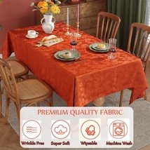 Leaf Jacquard Fall Rectangle Tablecloth Waterproof Oil Proof Wrinkle Free Table  - £32.15 GBP
