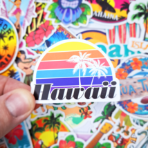 50 PCS Hawaii Summer Beach Traveling Sticker Pack, Surfing Holiday Lugga... - £10.75 GBP