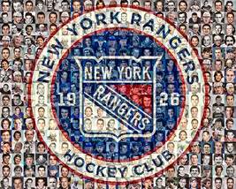 NY Rangers Mosaic Print Art Designed Using Over 80 Past and Present Rang... - £34.56 GBP+