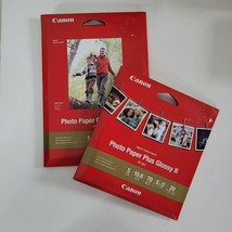 Canon Inkjet Photo Paper Plus Glossy II 5x7 5x5 Packs of 20 Each New Sealed - $17.60