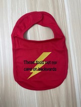 Cape on backwards funny embroidered cotton baby bib - £4.62 GBP