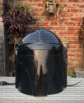 Star Wars Mandalorian Black Helmet Steel Halloween Boba Fett Wearable Replica - £75.00 GBP