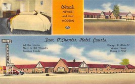 Tam O&#39;Shanter Hotel Courts Motel Waco Texas linen postcard - £5.53 GBP