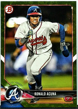 &quot;Sp&quot; Ronald Acuna Jr Rookie Camo Green 2018 Bowman #BP1 Braves Acuña Roy Rare!! - £159.83 GBP