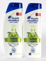 2 Bottles Head &amp; Shoulders 13.5 Oz Green Apple 2 In 1 Shampoo &amp; Conditioner - £22.90 GBP