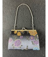 Vintage Asian Silk Purse With Gold Tone and Chain - $34.64