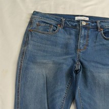 LOFT 6 / 28 Modern Straight Raw Hem Medium Wash Stretch Denim Womens Jeans - £12.57 GBP