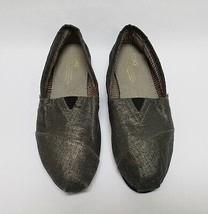 Toms Womens Shoes Flats Fabric Upper Metallic Silver Size US 7.5 - $39.55