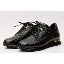 The Bomba Black Crocodile Leather Men Sneaker image 2