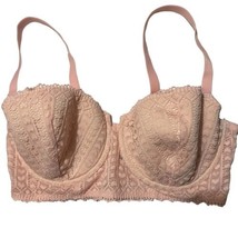Adore Me Pink Heart Lace Padded Underwire Bra 38DD Adjustable Straps - £10.19 GBP
