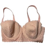 Adore Me Pink Heart Lace Padded Underwire Bra 38DD Adjustable Straps - $12.86