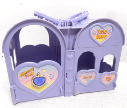Tara Toy PONY LUV Pony Horse Barn Double Stable Purple Plastic 6&quot; H x 4 1/2&quot; W - £7.98 GBP