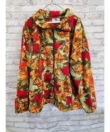 Black Mountain Pullover Jacket Size L Green Red Orange Leaf Print Full Z... - $647.15 MXN