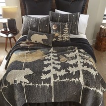 Donna Sharp Moonlit Bear Quilted Rustic Country Lodge ** TWIN** Quilt Bedding - £109.83 GBP
