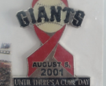GIANTS Until There&#39;s a Cure Day HIV AIDS 2001 Vintage Souvenir Lapel Hat... - $4.99