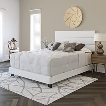 Full-Size, White Boyd Sleep Napoli Faux Leather Tri-Panel Platform Bed. - £193.41 GBP