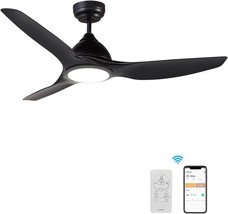 52-Inch Smart Ceiling Fan With Remote Control, Low Profile Modern Ceiling Fans - £185.02 GBP