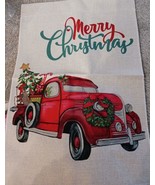 Holiday red truck Christmas Garden Flag,  Seasonal Decorations Outside 1... - $188.16 MXN