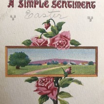 A Simple Sentiment Vintage Postcard Spring Easter Greeting Friendship Antique - £11.26 GBP