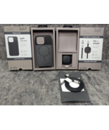 iPhone 13 Pro Split Wood Fibre Case &amp; Flat &amp; Weighted 8-Pin Cable Atom S... - $8.99