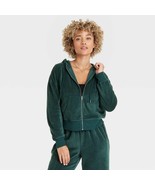 Universal Thread Women&#39;s Leisure Velour Hoodie Sweatshirt SMALL Dark Gre... - $41.14 CAD