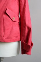 Talbots 10P Coral Pink One-Button Cotton Linen Stretch Blazer Jacket SJ2 - £18.61 GBP