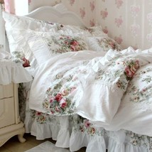 FADFAY Farmhouse Bedding Duvet Cover Set Elegant and Shabby Vintage Rose, Pieces - £162.68 GBP