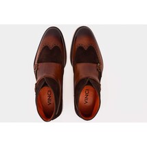 The Albus Tan Leather & Suede Double Strap Monk Brogue Men Boot image 8