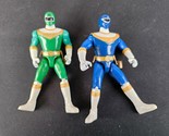 Lot Of 2 1996 Power Rangers Zeo Action Figure Bandai 5 Inch Blue Green - $7.87