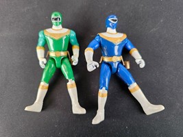 Lot Of 2 1996 Power Rangers Zeo Action Figure Bandai 5 Inch Blue Green - £6.27 GBP