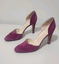 Salvatore Ferragamo Heels Women’s Size 8 Purple Suede Leather Pumps Magenta - $75.00