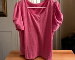 NWT Jane Delancey short sleeve shirt Womens SIZE Large Soft pink texture... - $29.65