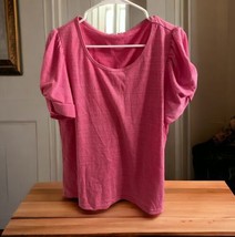 NWT Jane Delancey short sleeve shirt Womens SIZE Large Soft pink textured blouse - £23.31 GBP