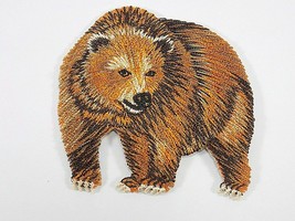 BROWN GRIZZLY BEAR SEW ON PATCH 2.5&quot; W x 2.5&quot;W KODIAK GRIZZLY JACKET HAT... - $3.46