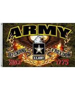 CAPSMITH UNITED STATES ARMY DEFENDING FREEDOM 3X5 FLAG EAGLE SINCE 1775 - $211.67 MXN