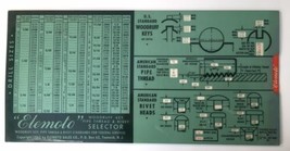 Vintage Elemoto Woodruff Key, Pipe Thread, Screw Rivet Selector Slide Guide 1962 - £18.68 GBP