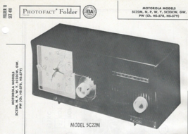 1958 Motorola 5C22M Tube Clock Radio Photofact Service Manual 5C22N 5C22P 5C23CW - £7.90 GBP