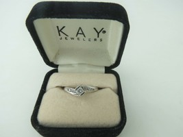 10K Diamond White Gold Engagement Ring .25 TCW Round Diamonds 2.37 Grams Size 6 - £177.95 GBP